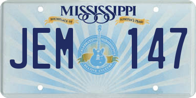 MS license plate JEM147