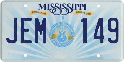 MS license plate JEM149
