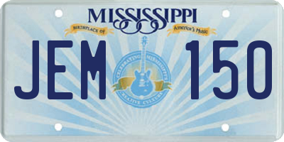 MS license plate JEM150