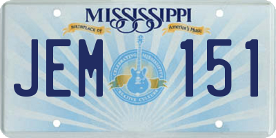 MS license plate JEM151