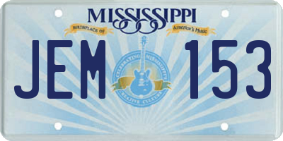 MS license plate JEM153