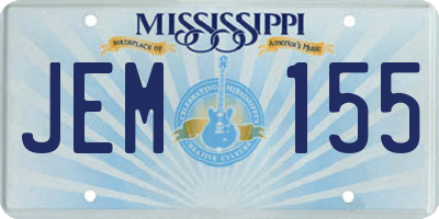 MS license plate JEM155
