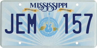 MS license plate JEM157