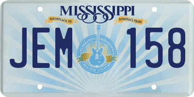 MS license plate JEM158