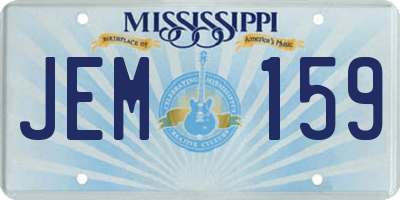 MS license plate JEM159