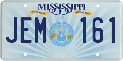 MS license plate JEM161