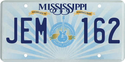 MS license plate JEM162