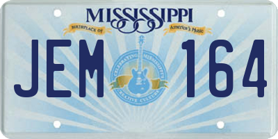 MS license plate JEM164
