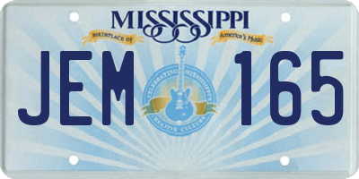 MS license plate JEM165