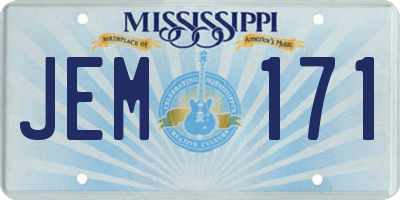 MS license plate JEM171