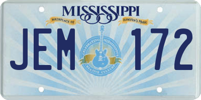 MS license plate JEM172