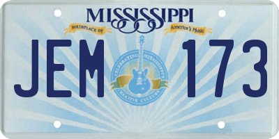 MS license plate JEM173