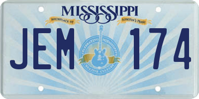 MS license plate JEM174