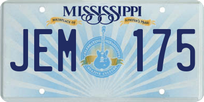 MS license plate JEM175