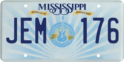 MS license plate JEM176