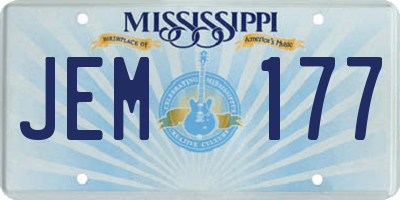 MS license plate JEM177
