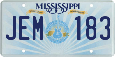 MS license plate JEM183