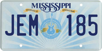 MS license plate JEM185