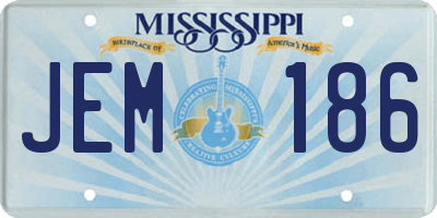 MS license plate JEM186