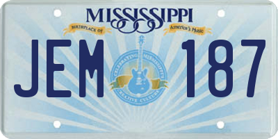 MS license plate JEM187