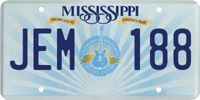 MS license plate JEM188
