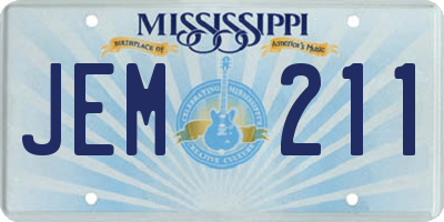 MS license plate JEM211