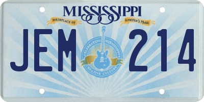 MS license plate JEM214