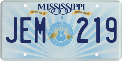 MS license plate JEM219