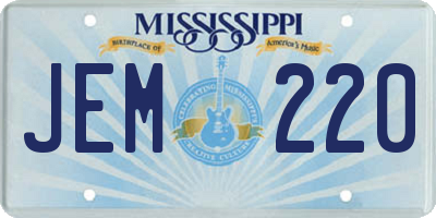 MS license plate JEM220