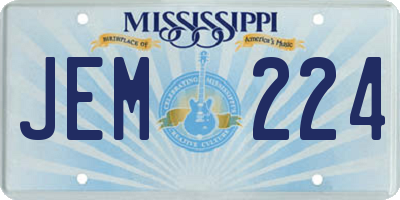 MS license plate JEM224