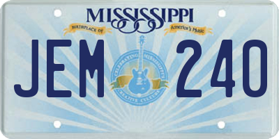 MS license plate JEM240