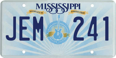 MS license plate JEM241