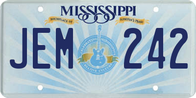 MS license plate JEM242
