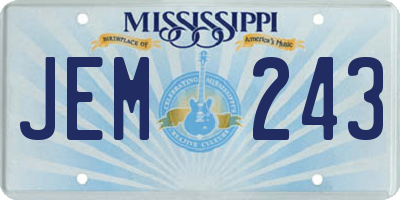 MS license plate JEM243