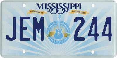 MS license plate JEM244