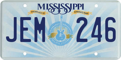 MS license plate JEM246