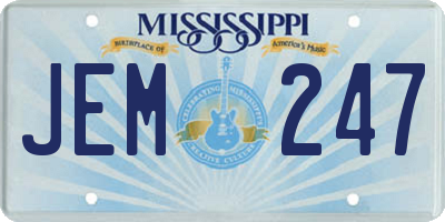 MS license plate JEM247