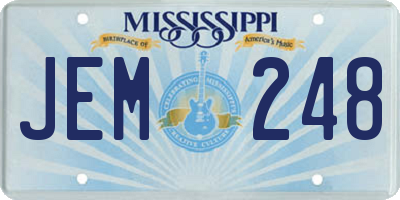 MS license plate JEM248