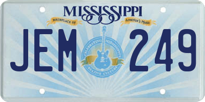 MS license plate JEM249