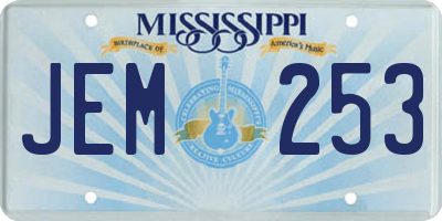 MS license plate JEM253