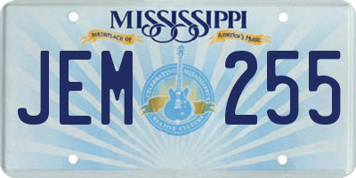 MS license plate JEM255