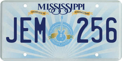 MS license plate JEM256