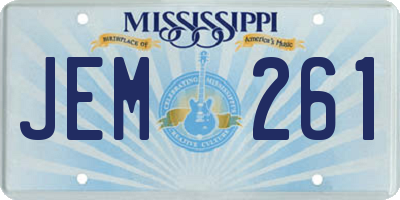 MS license plate JEM261