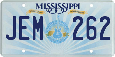 MS license plate JEM262