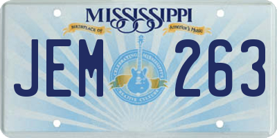 MS license plate JEM263
