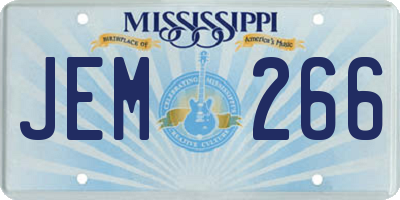 MS license plate JEM266
