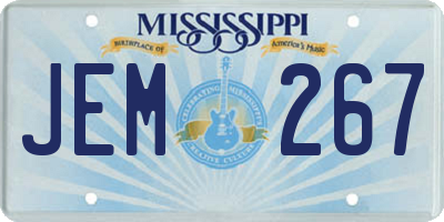 MS license plate JEM267