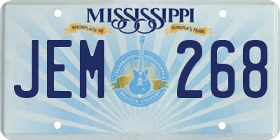 MS license plate JEM268
