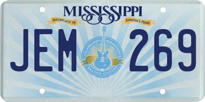 MS license plate JEM269