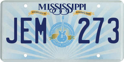 MS license plate JEM273